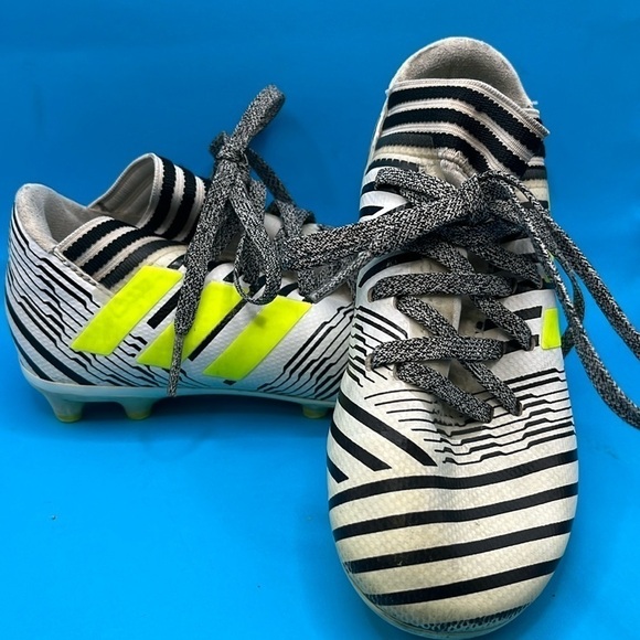 Adidas Boys' NEMEZIZ 17.3 Firm Ground Soccer Shoes black, white neon yellow kids - Picture 1 of 6